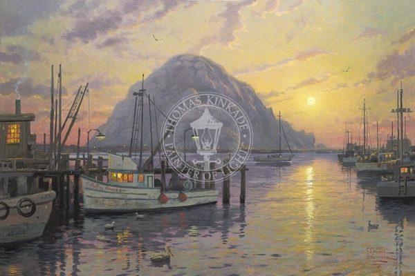Thomas Kinkade Morro Bay at Sunset